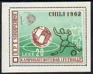 Albania 1962 World Cup Football Championships perf m/sheet unmounted mint, SG MS 715a, Mi BL 11