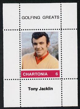 Chartonia (Fantasy) Golfing Greats - Tony Jacklin perf deluxe sheet on thin glossy card unmounted mint