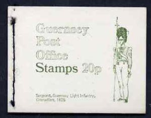 Booklet - Guernsey 1971 20p Booklet (Guernsey Light Infantry - Grenadiers) complete and pristine, SG B8