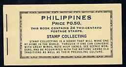 Booklet - Philippines 1949 P0.50 Booklet (Stamp Collecting on Front Cover) complete, more....