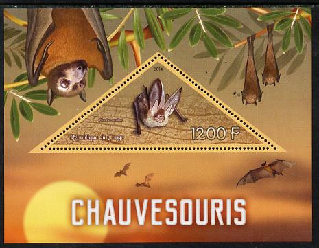 Congo 2014 Bats perf s/sheet containing one triangular-shaped value unmounted mint 