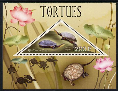 Congo 2014 Turtles perf s/sheet containing one triangular-shaped value unmounted mint 