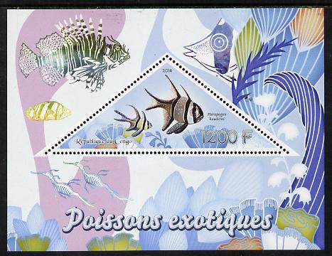 Congo 2014 Fish perf s/sheet containing one triangular-shaped value unmounted mint 