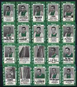 Match Box Labels - complete set of 20 Footballers Advertising, superb unused condition (Dutch)