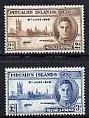 Pitcairn Islands 1946 KG6 Victory Commemoration set of 2 unmounted mint, SG 9-10*