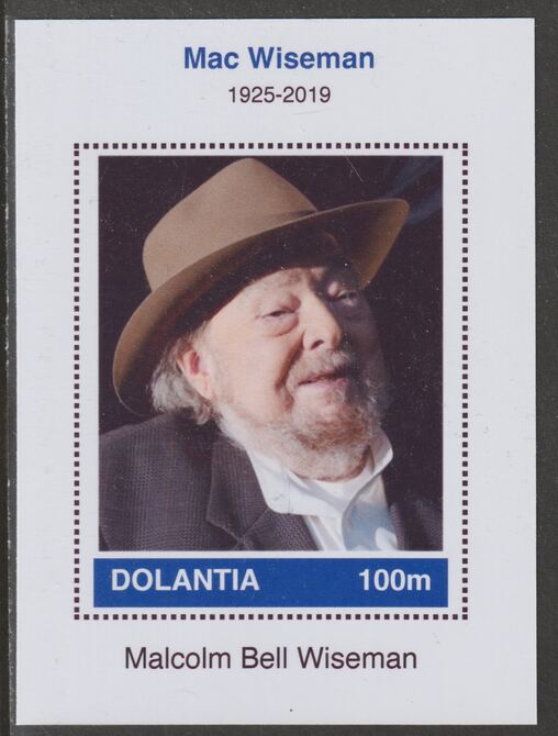 Dolantia (Fantasy) Mac Wiseman imperf deluxe sheetlet on glossy card (75 x 103 mm) unmounted mint