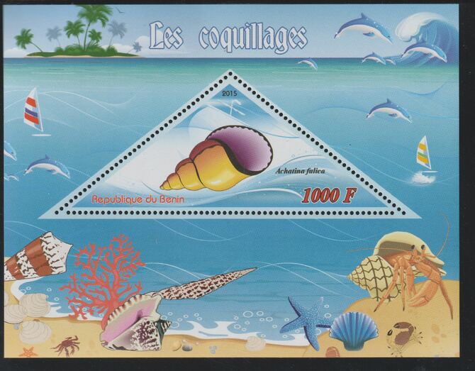 Benin 2015 Shells perf deluxe sheet containing one triangular value unmounted mint