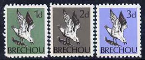 Brecqhou (British Local) 1969 Seagull 1d, 2d & 3d from definitive set (blocks pro rata)