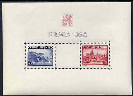 Czechoslovakia 1938 Prague Philatelic Exhibition m/sheet unmounted mint, SG MS 388a, Mi BL 4
