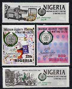 Nigeria 1988 Printing & Minting perf set of 4, SG 568-71 unmounted mint*
