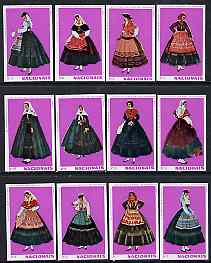 Match Box Labels - complete set of 12 Portuguese Costumes (set 7 - purple background) superb unused condition (Portuguese)