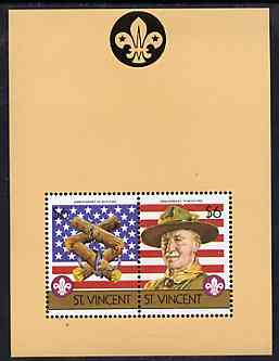St Vincent 1986 Boy Scouts of America m/sheet containing 2 x $6 values unmounted mint, SG MS 972