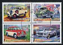 Australia 1997 Classic Cars se-tenant block of 4 fine cds used, SG 1667-70