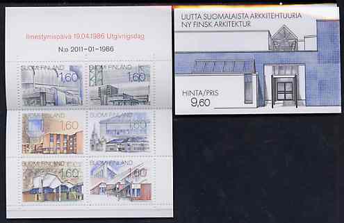 Booklet - Finland 1986 Modern Architecture 9m60 booklet complete and pristine, SG SB20