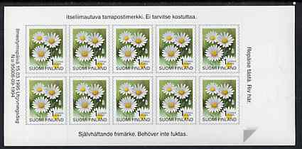 Finland 1995 Provincial Plants (Daisy) 1k self-adhesive in complete sheetlet of 10, SG 1391