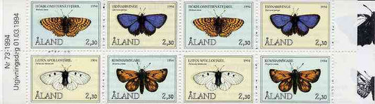 Aland Islands 1994 Butterflies 18m40 booklet complete and fine SG SB2