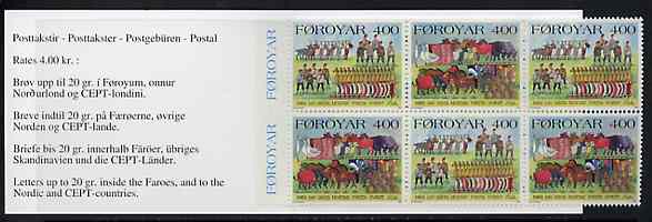 Booklet - Faroe Islands 1994 On The First Day Of Christmas 24k booklet complete and fine SG SB9
