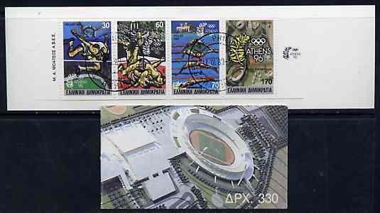 Booklet - Greece 1989 Centenary of Olympic Games 330Dr booklet complete with first day cancels