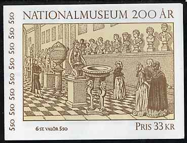 Booklet - Sweden 1992 National Museum 33k booklet complete with first day cancels, SG SB451