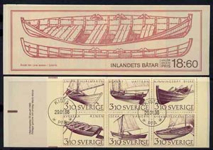 Booklet - Sweden 1988 Inland Boats 18k60 booklet complete with first day cancels, SG SB405