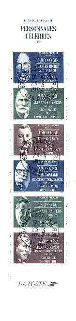 Booklet - France 1987 Medical Celebrities 15f30 Booklet complete with first day cancels SG CSB8