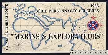 Booklet - France 1988 Red Cross Fund (Explorers) 15f60 Booklet complete with first day cancels SG CSB11