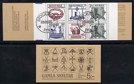 Booklet - Sweden 1985 Trade Signs 5k booklet complete with first day cancels, SG SB383