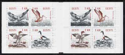 Booklet - Estonia 1992 Birds of the Baltic 8kr booklet complete and very fine containing two se-tenant blocks of 4 (2 sets)