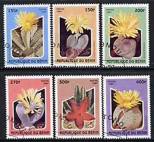 Benin 1997 Cacti complete perf set of 6 values cto used, SG 1659-64