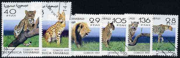 Sahara Republic 1997 Big Cats complete set of 6 values cto used