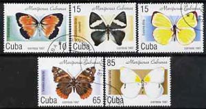 Cuba 1997 Butterflies complete perf set of 5 values cto used, SG 4164-68
