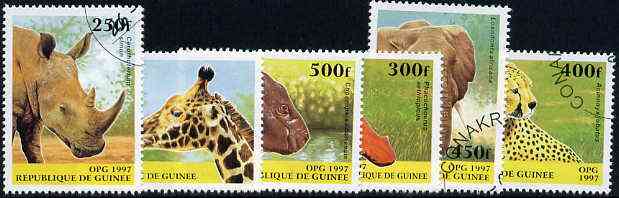 Guinea - Conakry 1997 Wild Animals complete set of 6 values cto used