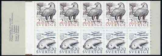 Booklet - Sweden 1988 Coastal Wildlife 22k booklet complete and very fine, SG SB407