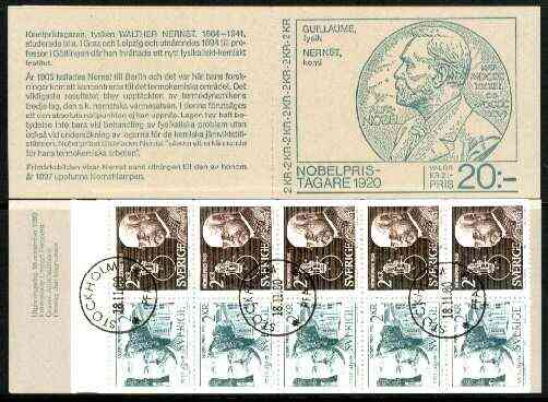 Booklet - Sweden 1980 Nobel Prize Winners of 1920 20k booklet complete with first day cancels, SG SB347
