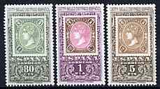 Spain 1965 Centenary of Perforated Stamps unmounted mint set of 3, SG 1749-51