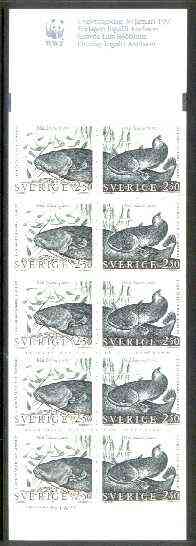 Booklet - Sweden 1991 WWF - Freshwater Fishes 25k booklet complete and pristine, SG SB434