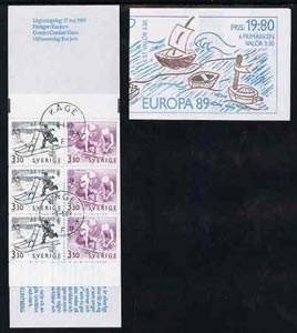 Booklet - Sweden 1989 Europa 19k80 booklet (Children's Games) complete with first day cancels, SG SB417