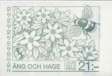 Booklet - Sweden 1987 Threatened Species of Meadows 21k booklet complete and very fine, SG SB396