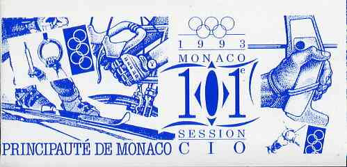 Booklet - Monaco 1993 Olympic Committee Session 36f booklet complete and very fine,......