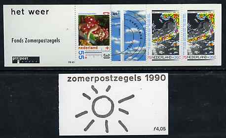 Booklet - Netherlands 1990 Welfare Funds - The Weather 4g05 booklet complete and pristine, SG SB101