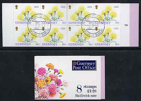 Booklet - Guernsey 1993 Flowers Â£1.28 booklet complete with first day cancels, SG SB49