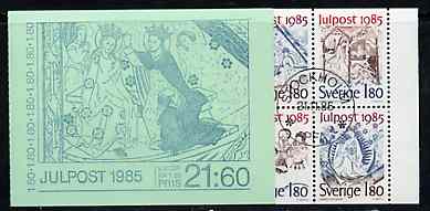 Booklet - Sweden 1985 Christmas 21k60 booklet (Church Frescoes) complete with cds cancels, SG SB384
