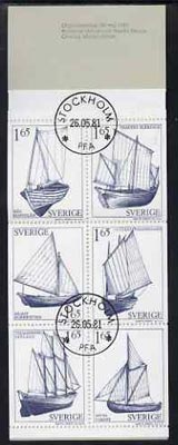 Booklet - Sweden 1981 Provincial Sailing Ships 9k90 booklet complete with cds cancels, SG SB352