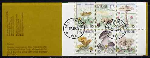 Booklet - Sweden 1978 Edible Mushrooms 6k90 booklet complete with first day cancels, SG SB330
