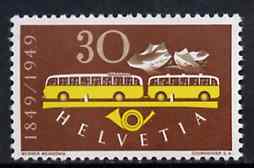 Switzerland 1949 Centenary of Federal Post 30c (Postal Bus) unmounted mint, SG 502*.....