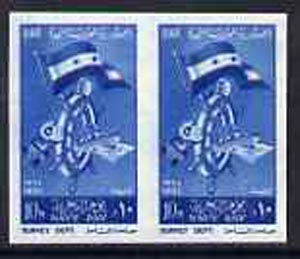 Egypt 1961 Navy Day 10m blue unmounted mint imperf pair, SG 668var