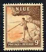 Niue 1950 Spearing Fish 9d from def set unmounted mint, SG 119*