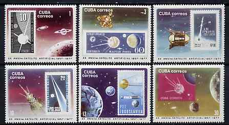 Cuba 1977 Satellite Anniversary complete set of 6 (stamp on Stamp) unmounted mint SG 2365-70