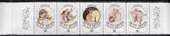 Cinderella - Hutt River Province 1986 Christmas (Australian Animals) unmounted mint strip of 5 ($4.56 face)