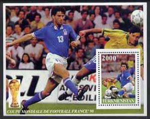 Turkmenistan 1997 Football World Cup perf souvenir sheet unmounted mint